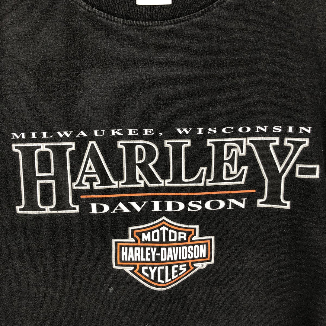 Harley-Davidson Motorcycle Bike T-shirt, Men's XL size cotton black type Vintage Second Hand