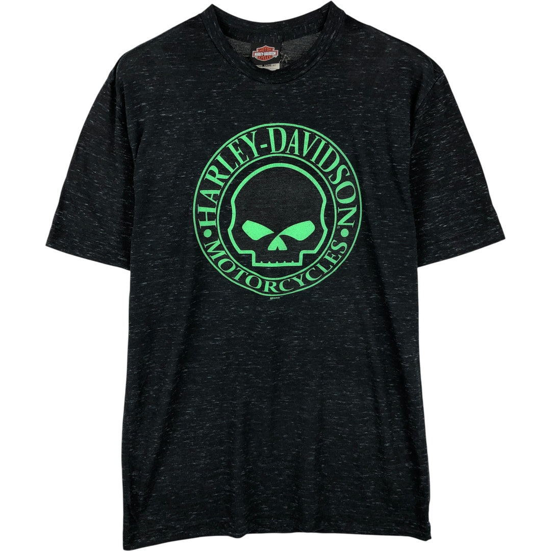 Harley-Davidson Skull Pattern Motorcycle Bike T-shirt Men's M size cotton black type Vintage Second Hand