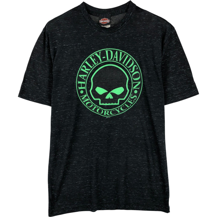 Harley-Davidson Skull Pattern Motorcycle Bike T-shirt Men's M size cotton black type Vintage Second Hand