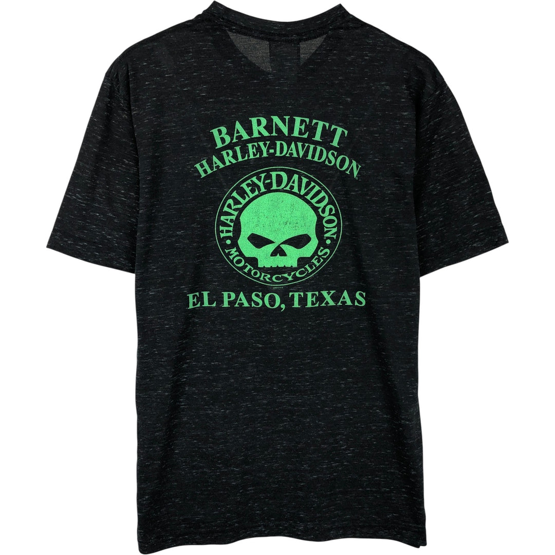 Harley-Davidson Skull Pattern Motorcycle Bike T-shirt Men's M size cotton black type Vintage Second Hand