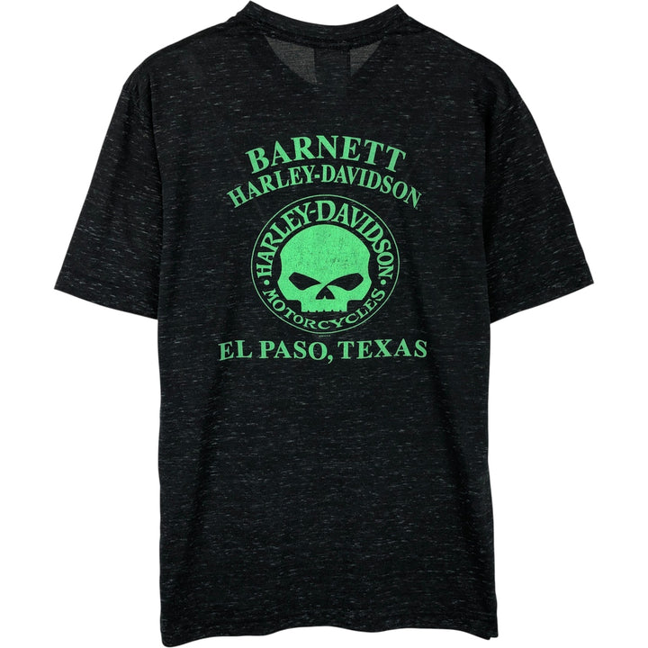 Harley-Davidson Skull Pattern Motorcycle Bike T-shirt Men's M size cotton black type Vintage Second Hand