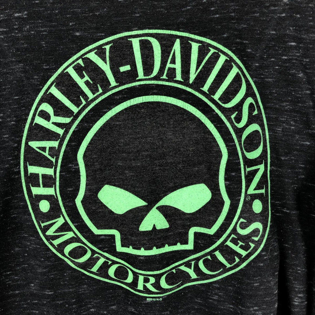 Harley-Davidson Skull Pattern Motorcycle Bike T-shirt Men's M size cotton black type Vintage Second Hand