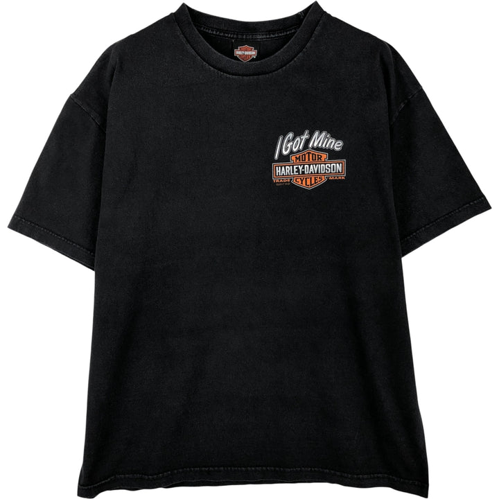 Harley-Davidson Motorcycle Bike T-shirt, Men's XL size unclear black type Vintage Second Hand