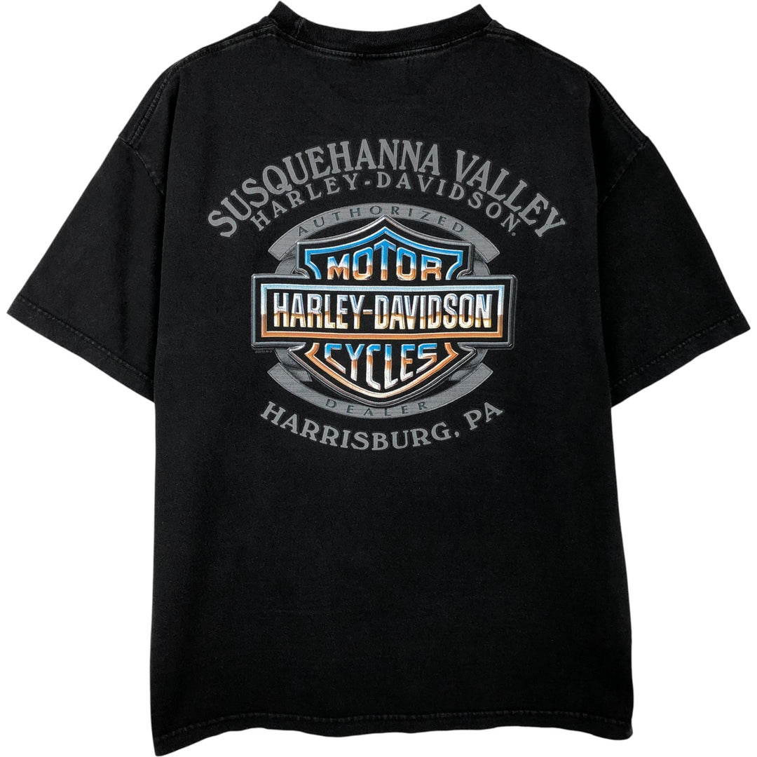 Harley-Davidson Motorcycle Bike T-shirt, Men's XL size unclear black type Vintage Second Hand
