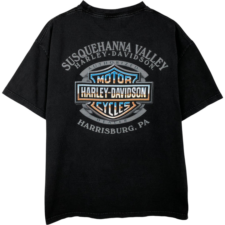 Harley-Davidson Motorcycle Bike T-shirt, Men's XL size unclear black type Vintage Second Hand
