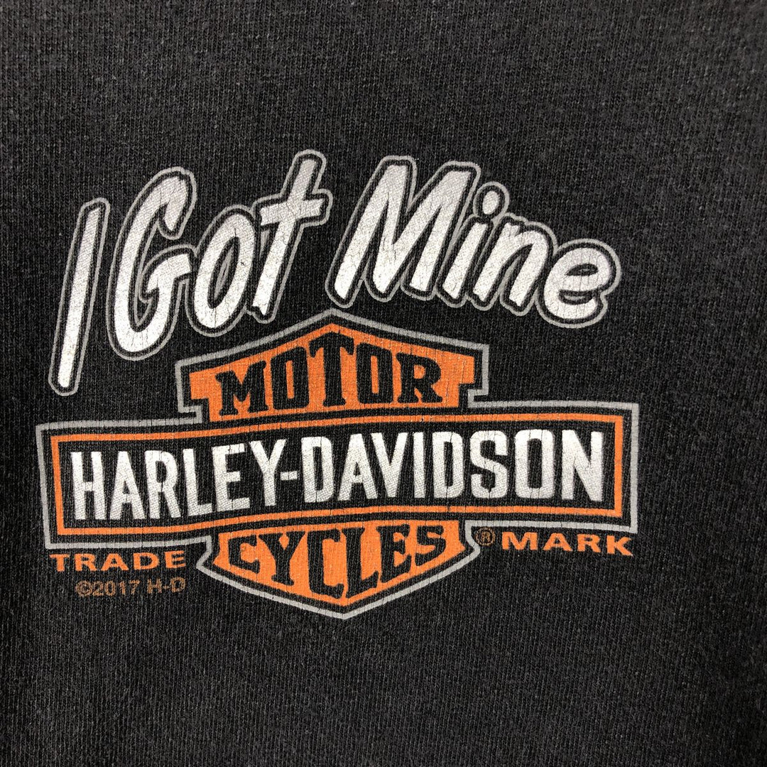 Harley-Davidson Motorcycle Bike T-shirt, Men's XL size unclear black type Vintage Second Hand