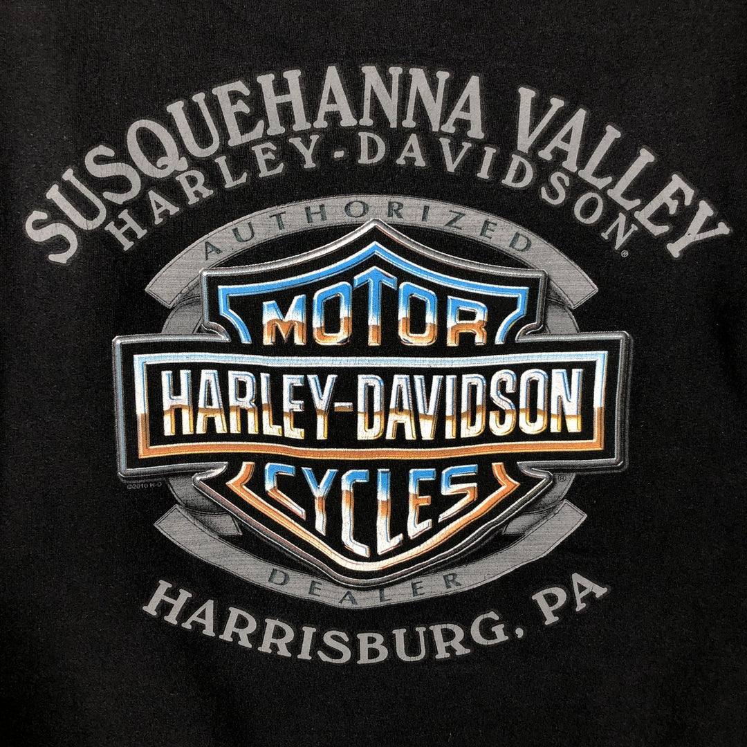 Harley-Davidson Motorcycle Bike T-shirt, Men's XL size unclear black type Vintage Second Hand