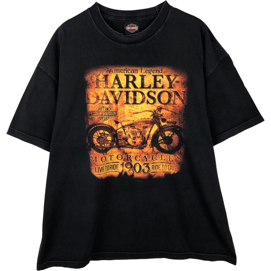 Harley-Davidson Motorcycle Bike T-shirt, Men's XXL cotton black type Vintage Second Hand