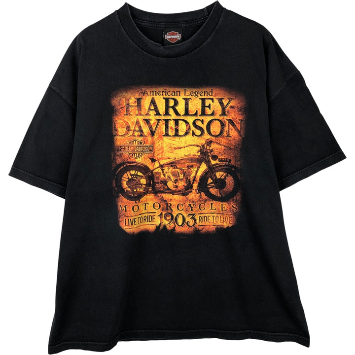 Harley-Davidson Motorcycle Bike T-shirt, Men's XXL cotton black type Vintage Second Hand