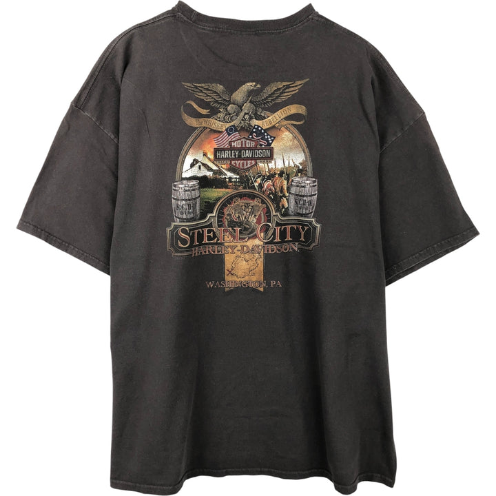 Harley-Davidson Motorcycle T-Shirt, Men's, Size XXXL cotton Charcoal Vintage Second Hand