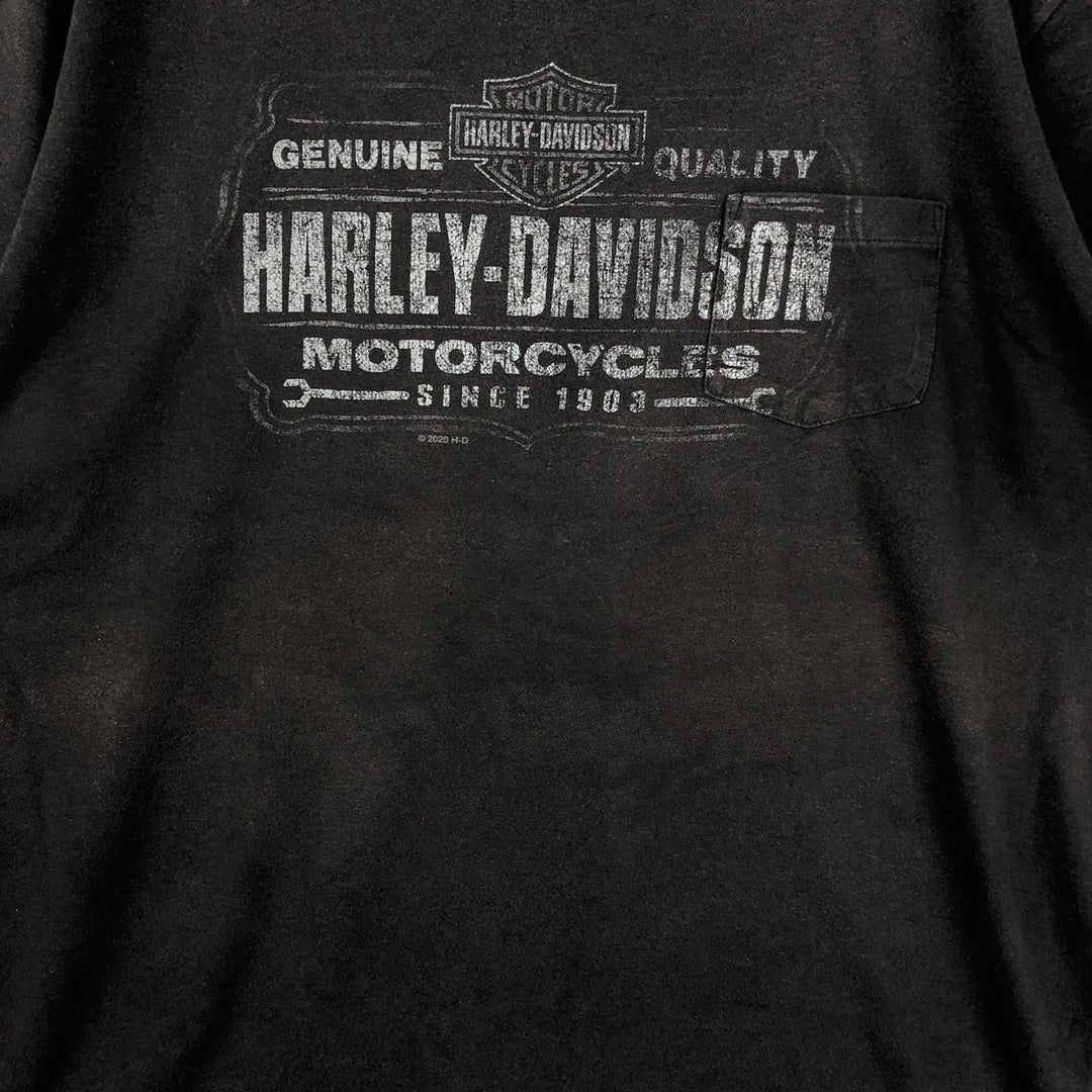 Harley-Davidson Motorcycle Bike T-shirt, Men's XL size cotton black type Vintage Second Hand