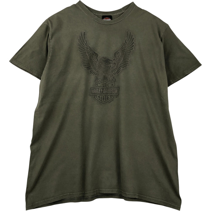 Harley-Davidson Eagle Pattern Motorcycle Bike T-shirt Men's XL cotton Khaki type Vintage Second Hand