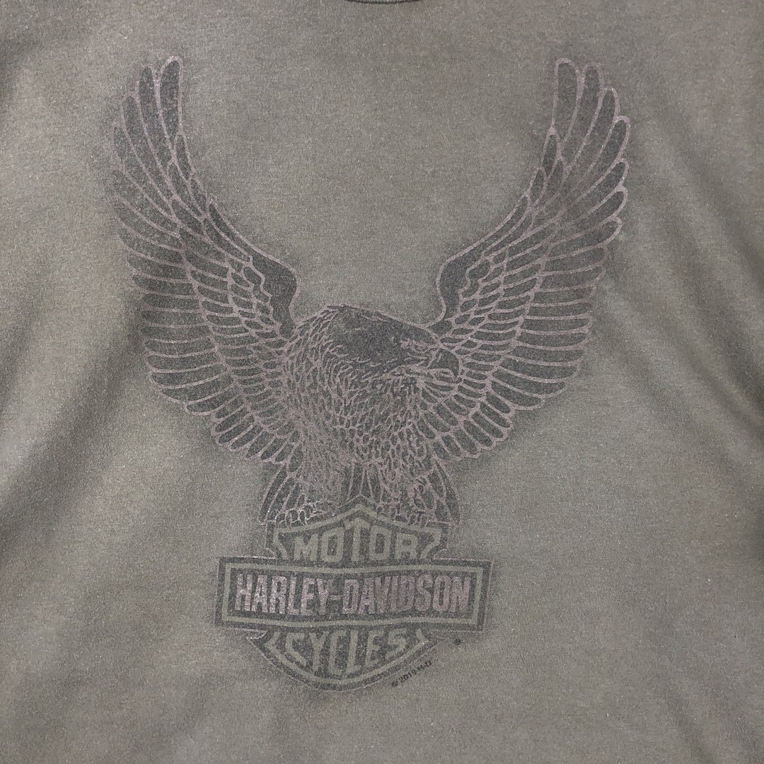 Harley-Davidson Eagle Pattern Motorcycle Bike T-shirt Men's XL cotton Khaki type Vintage Second Hand