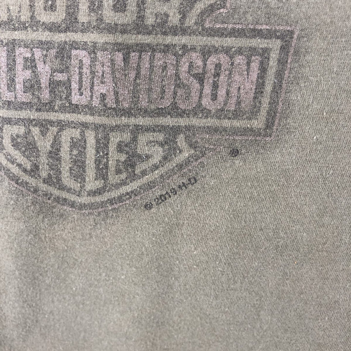Harley-Davidson Eagle Pattern Motorcycle Bike T-shirt Men's XL cotton Khaki type Vintage Second Hand