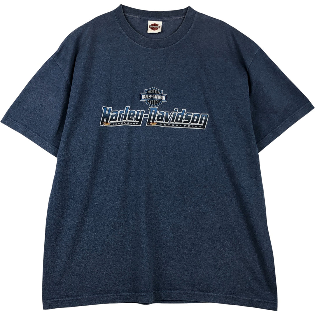 Harley-Davidson Animal Pattern Motorcycle Bike T-shirt Men's XL unclear Blue type light blue Vintage Second Hand