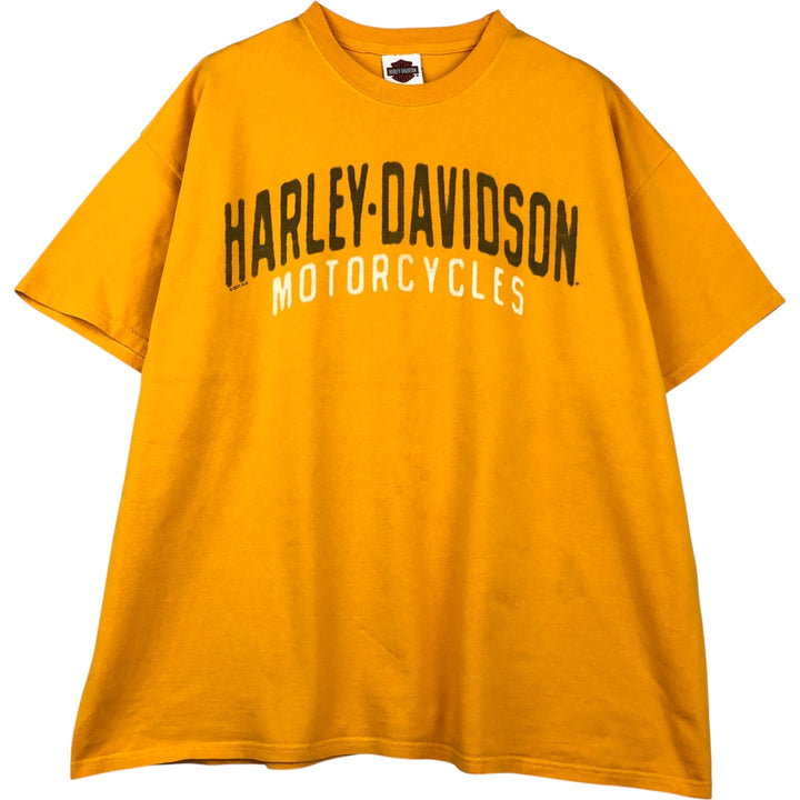 Harley-Davidson Eagle Pattern Motorcycle Bike T-shirt Men's XXL cotton yellow type Vintage Second Hand
