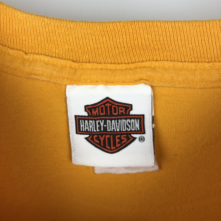 Harley-Davidson Eagle Pattern Motorcycle Bike T-shirt Men's XXL cotton yellow type Vintage Second Hand