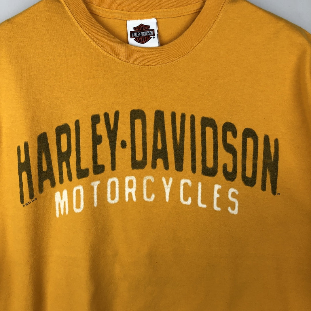 Harley-Davidson Eagle Pattern Motorcycle Bike T-shirt Men's XXL cotton yellow type Vintage Second Hand