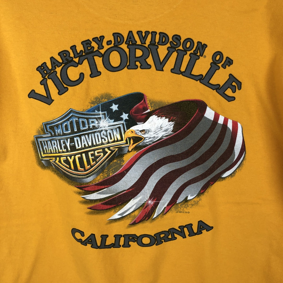 Harley-Davidson Eagle Pattern Motorcycle Bike T-shirt Men's XXL cotton yellow type Vintage Second Hand