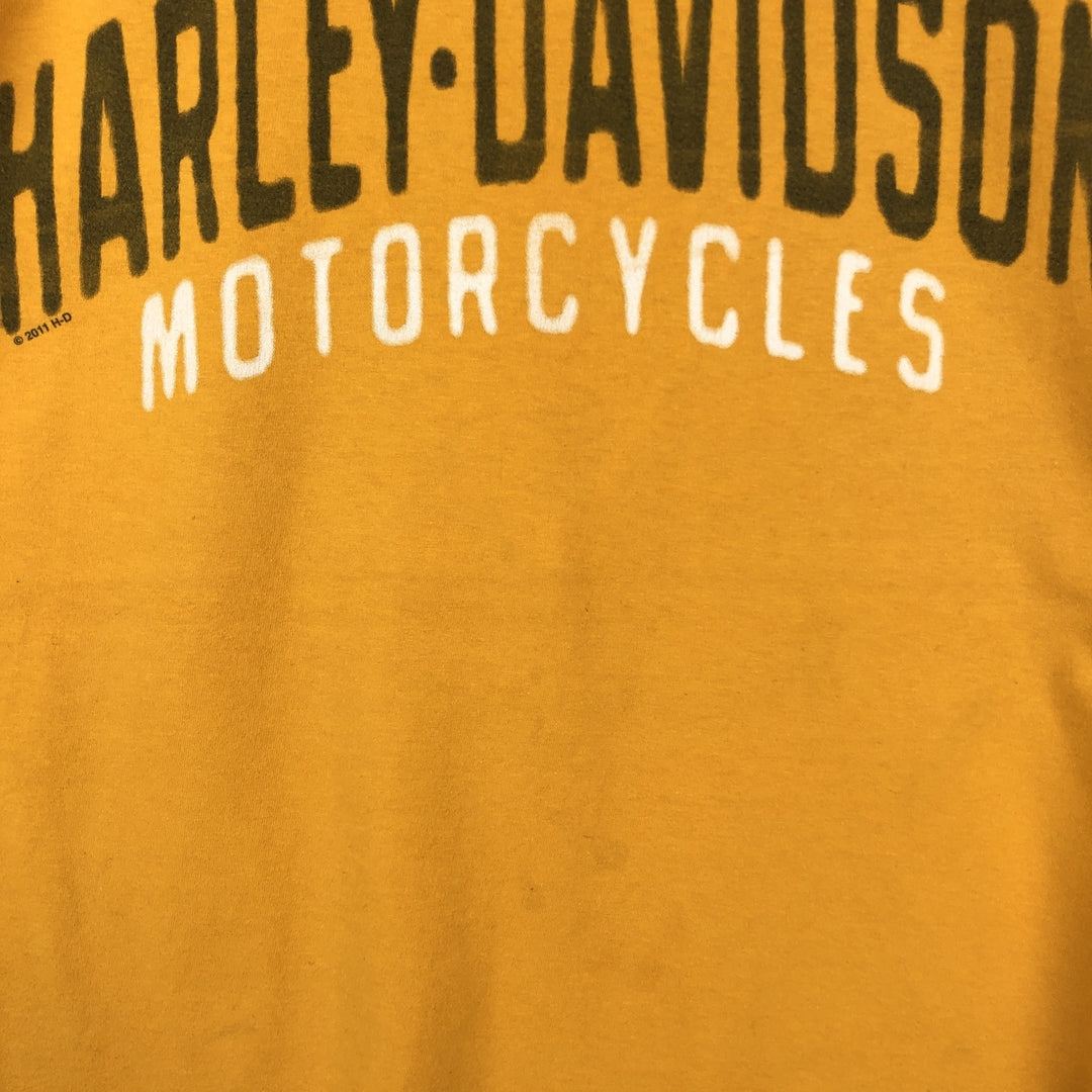 Harley-Davidson Eagle Pattern Motorcycle Bike T-shirt Men's XXL cotton yellow type Vintage Second Hand