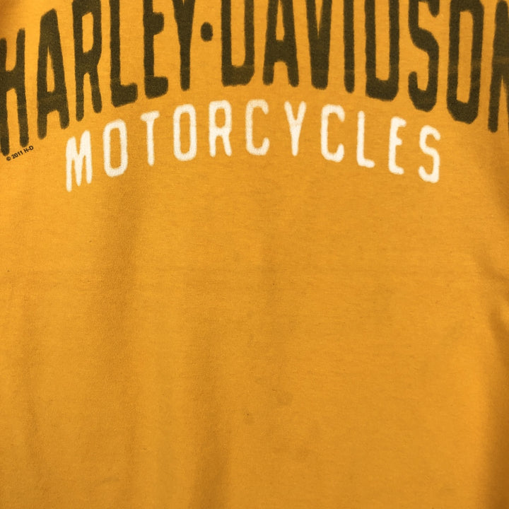 Harley-Davidson Eagle Pattern Motorcycle Bike T-shirt Men's XXL cotton yellow type Vintage Second Hand