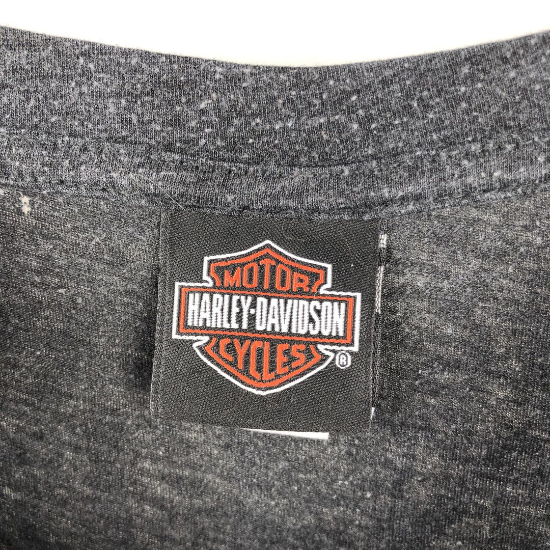 Harley-Davidson Skull Pattern Motorcycle Bike T-shirt Men's XL cotton Charcoal Vintage Second Hand