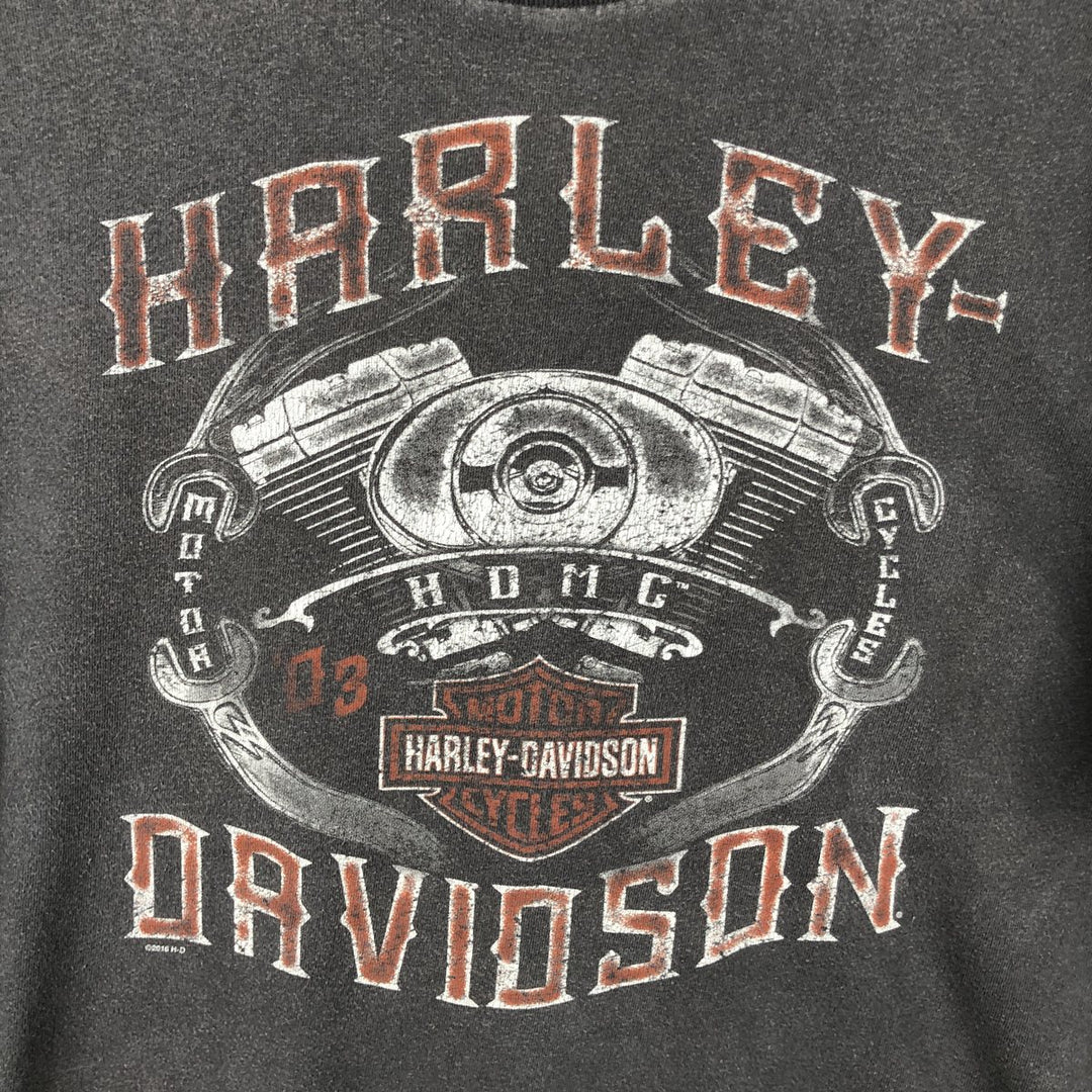 Harley-Davidson Motorcycle Bike T-shirt, Men's XL size unclear Charcoal Vintage Second Hand