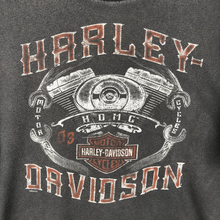 Harley-Davidson Motorcycle Bike T-shirt, Men's XL size unclear Charcoal Vintage Second Hand