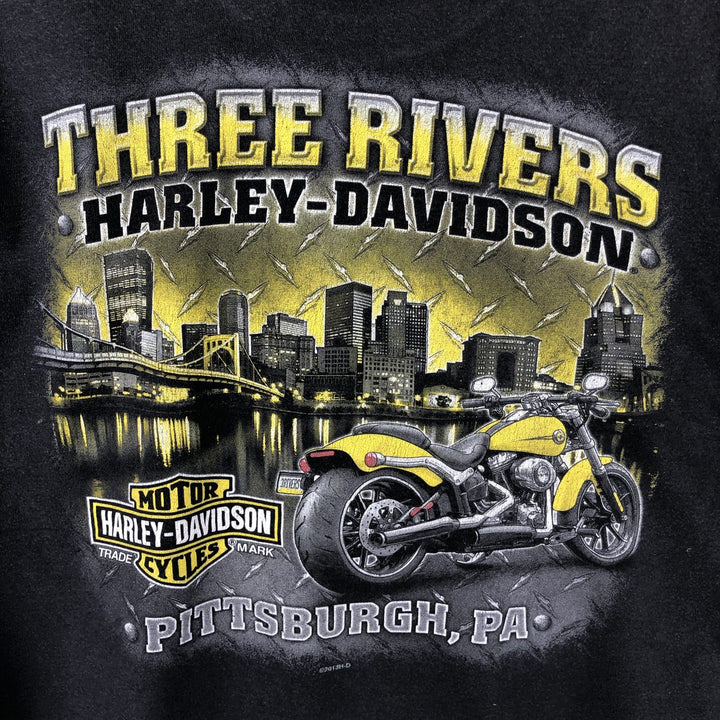Harley-Davidson Motorcycle Bike T-shirt, Men's XL size unclear Charcoal Vintage Second Hand