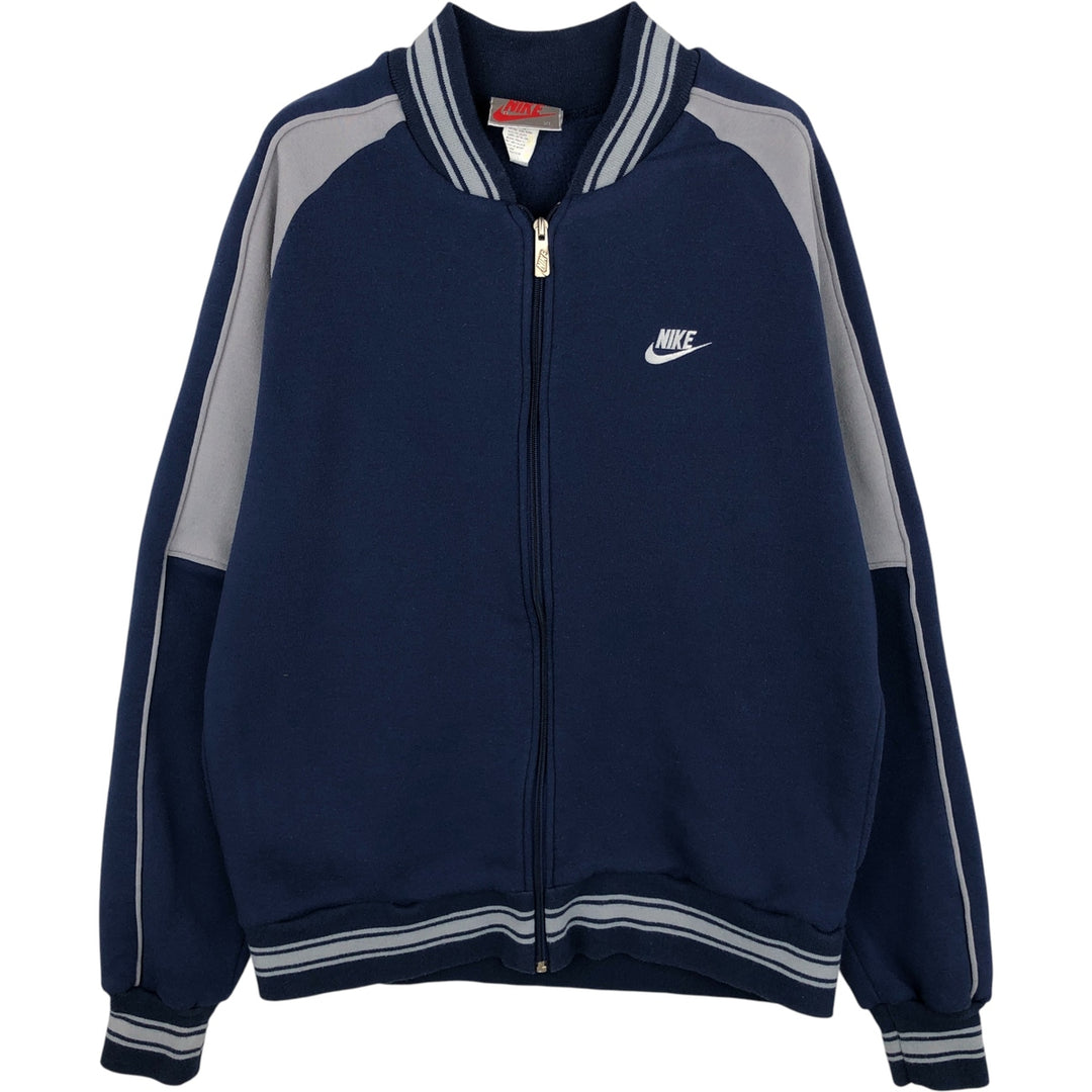 Vintage 90'S Nike silver tag full-zip sweatshirt, men's size XL polyester navy blue type Vintage Second Hand
