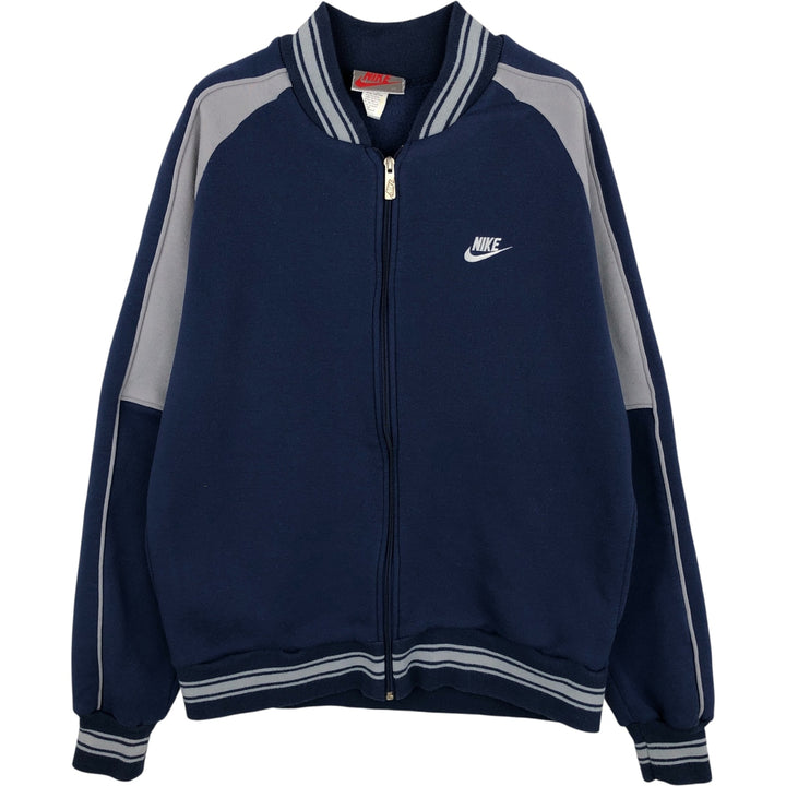 Vintage 90'S Nike silver tag full-zip sweatshirt, men's size XL polyester navy blue type Vintage Second Hand