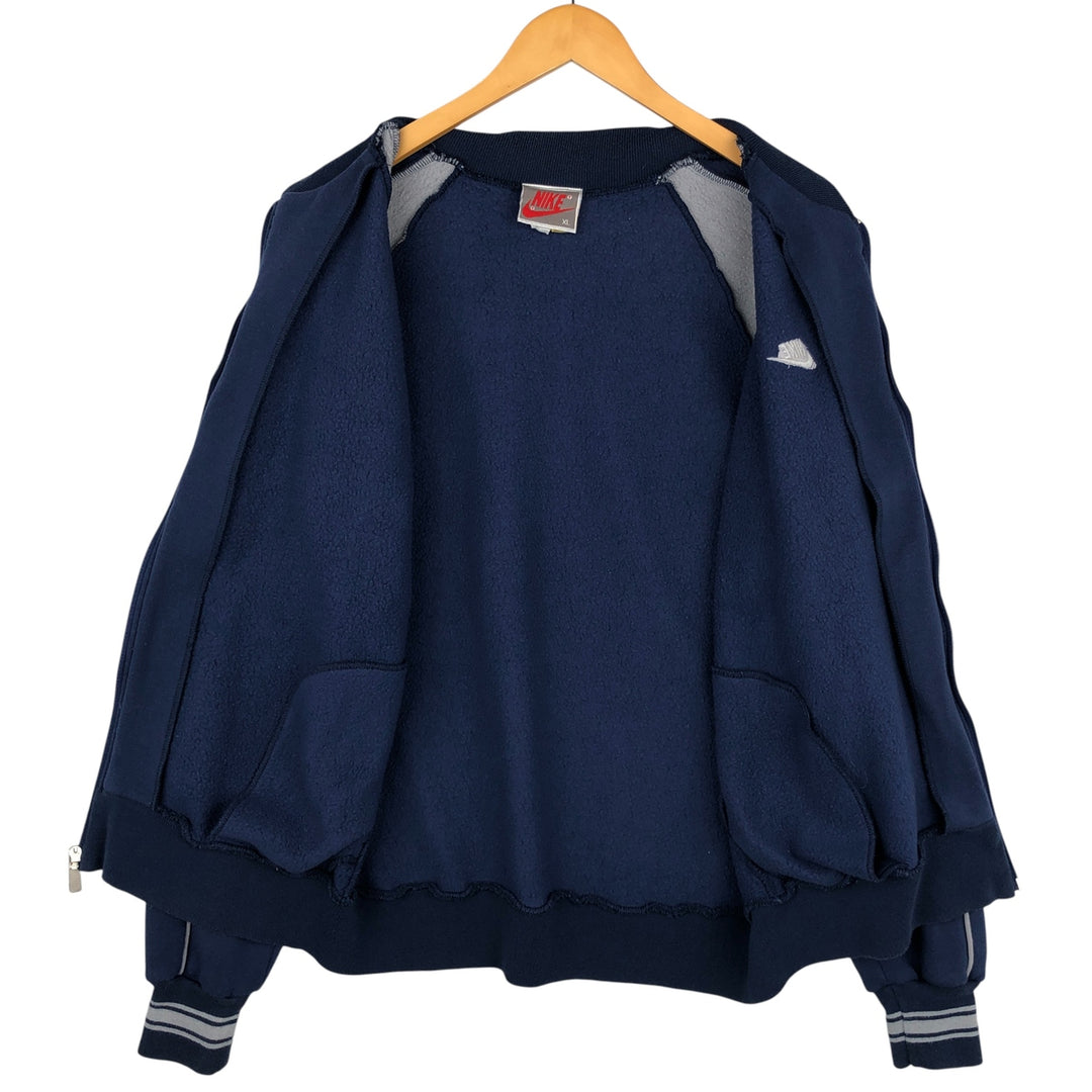Vintage 90'S Nike silver tag full-zip sweatshirt, men's size XL polyester navy blue type Vintage Second Hand
