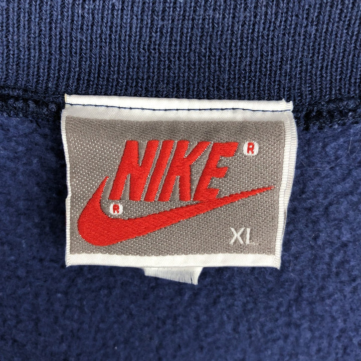 Vintage 90'S Nike silver tag full-zip sweatshirt, men's size XL polyester navy blue type Vintage Second Hand