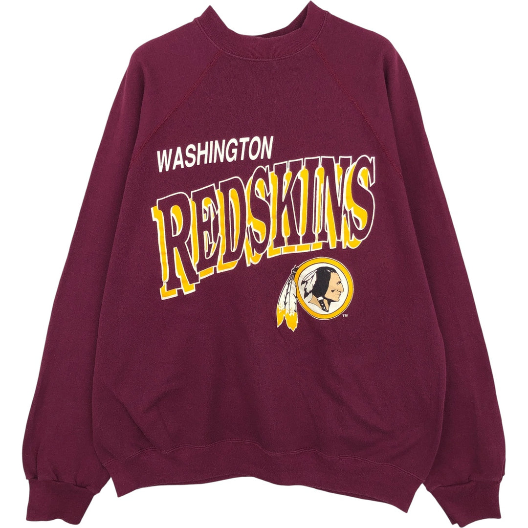 90'S Tultex Maximum Sweats NFL Washington Redskins sweatshirt, made in USA, men's size XL equivalent. cotton burgundy type Vintage Second Hand
