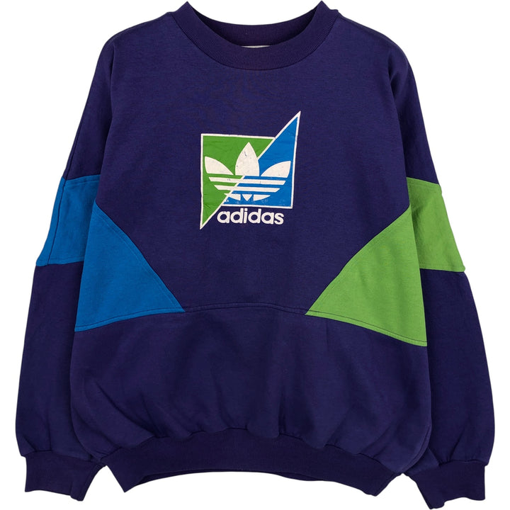 Vintage 80s-90'S Adidas Trefoil Logo Sweatshirt, Men's Size Medium polyester purple type Vintage Second Hand