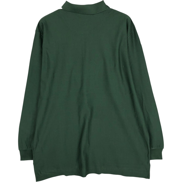 Ralph Lauren POLO GOLF herringbone long-sleeved polo shirt, men's size XL Pima Cotton green type Vintage Second Hand
