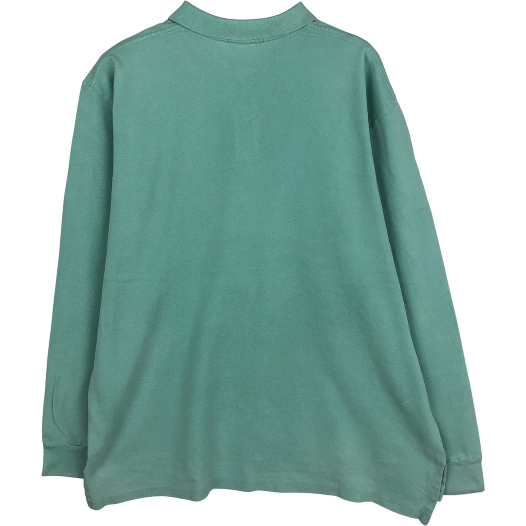 Ralph Lauren POLO by Ralph Lauren long sleeve polo shirt, men's size XXL cotton Emerald green Vintage Second Hand