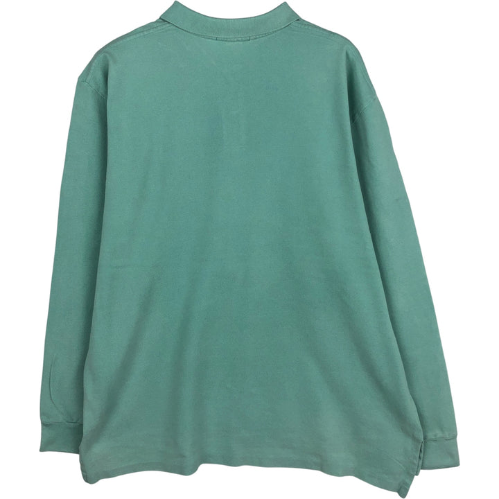 Ralph Lauren POLO by Ralph Lauren long sleeve polo shirt, men's size XXL cotton Emerald green Vintage Second Hand