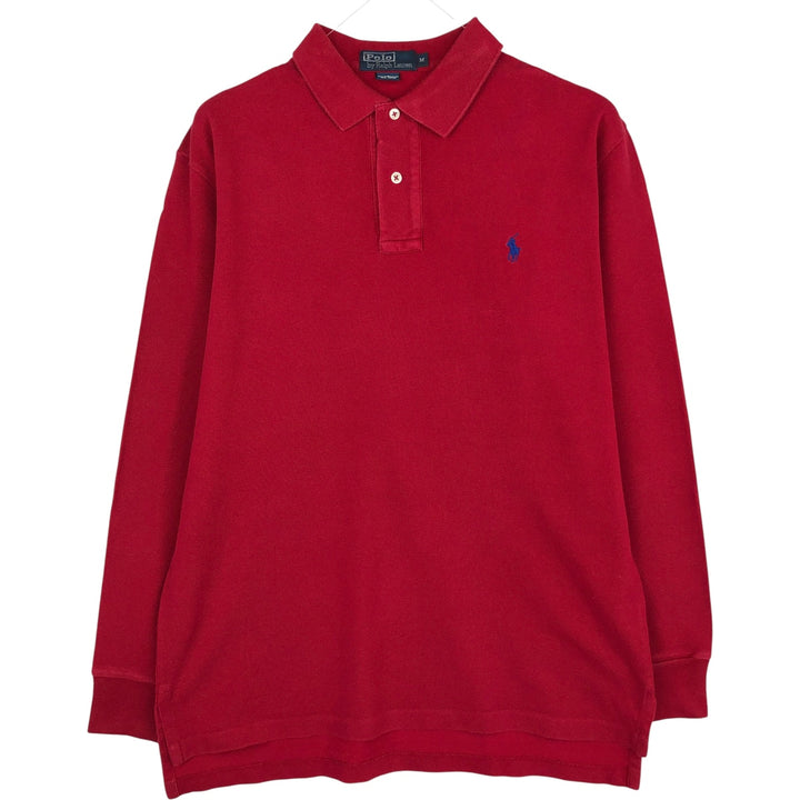 Ralph Lauren POLO by Ralph Lauren long sleeve polo shirt, men's size M cotton red type Vintage Second Hand