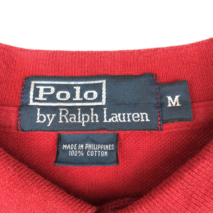 Ralph Lauren POLO by Ralph Lauren long sleeve polo shirt, men's size M cotton red type Vintage Second Hand