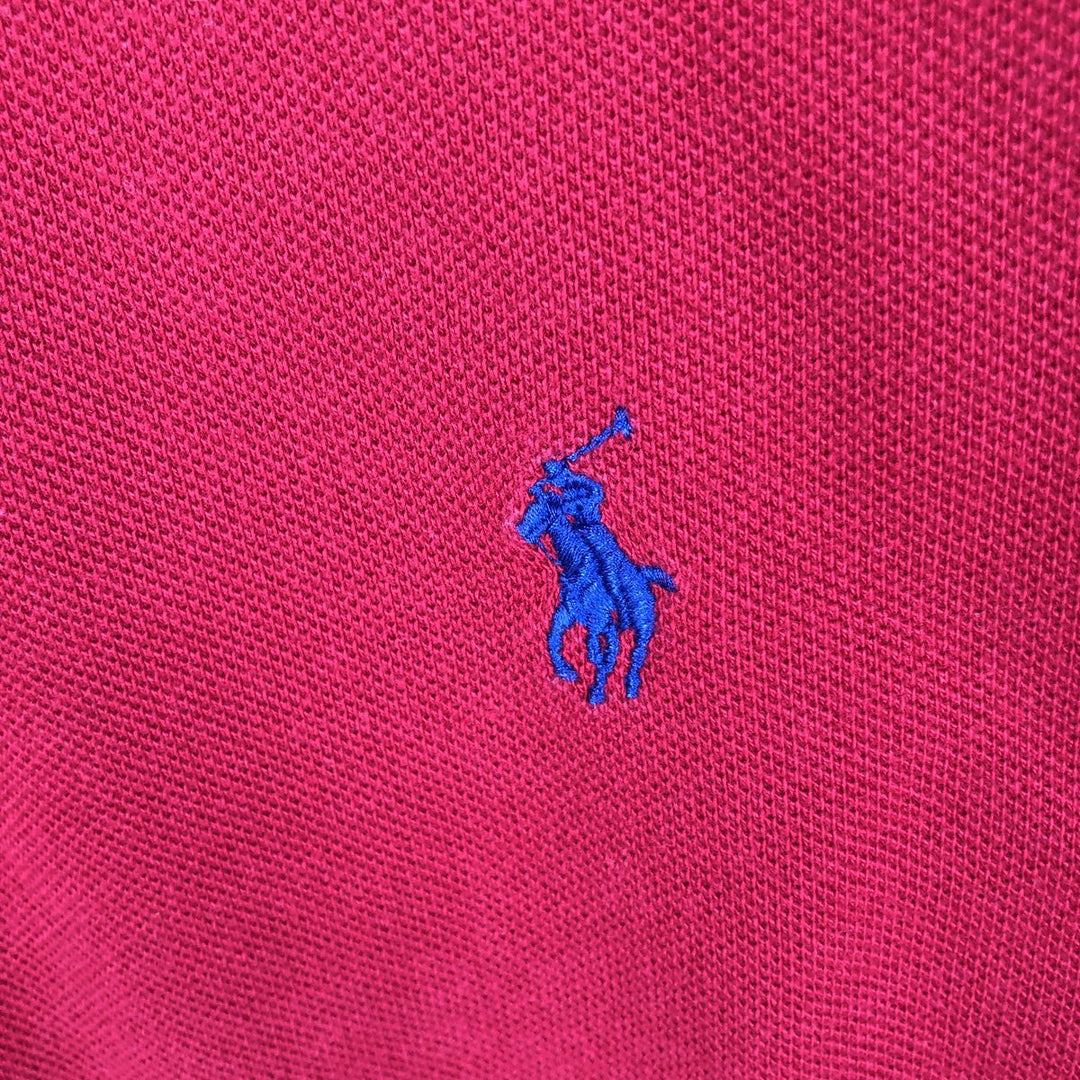 Ralph Lauren POLO by Ralph Lauren long sleeve polo shirt, men's size M cotton red type Vintage Second Hand