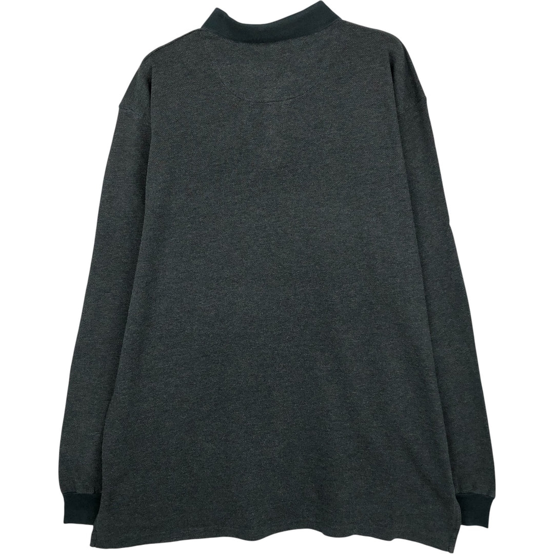 Ralph Lauren POLO by Ralph Lauren long sleeve polo shirt, men's XL size Pima Cotton gray type Vintage Second Hand