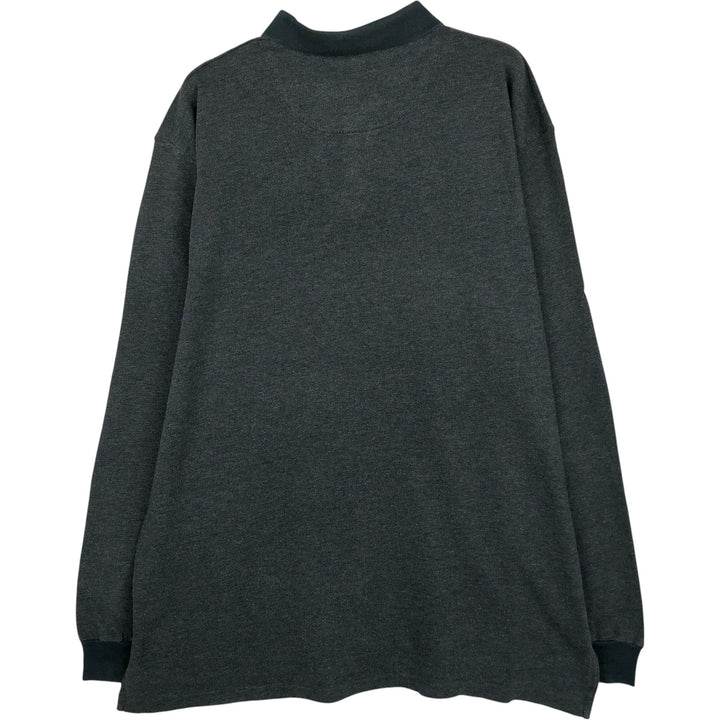 Ralph Lauren POLO by Ralph Lauren long sleeve polo shirt, men's XL size Pima Cotton gray type Vintage Second Hand