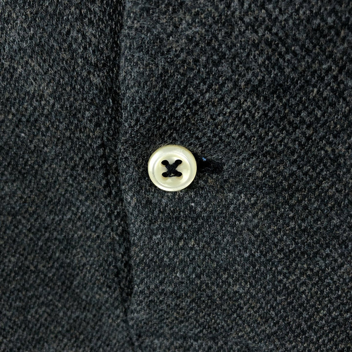 Ralph Lauren POLO by Ralph Lauren long sleeve polo shirt, men's XL size Pima Cotton gray type Vintage Second Hand