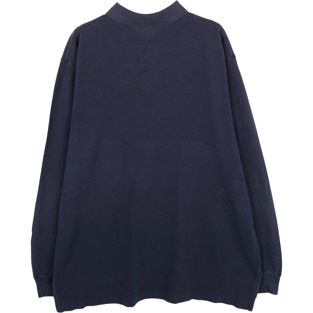 Ralph Lauren POLO by Ralph Lauren long sleeve polo shirt, men's XL size cotton navy blue type Vintage Second Hand