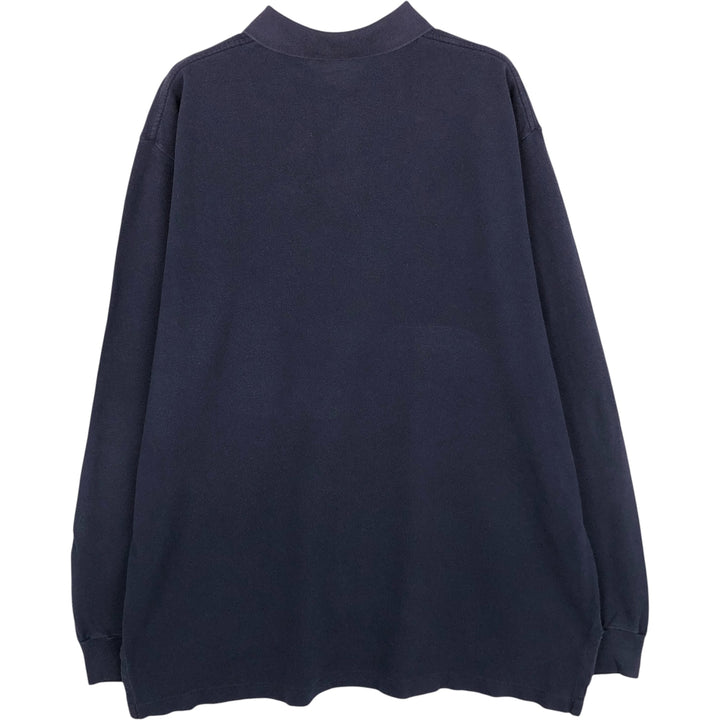 Ralph Lauren POLO by Ralph Lauren long sleeve polo shirt, men's XL size cotton navy blue type Vintage Second Hand