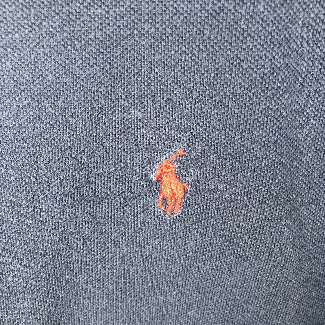 Ralph Lauren POLO by Ralph Lauren long sleeve polo shirt, men's XL size cotton navy blue type Vintage Second Hand