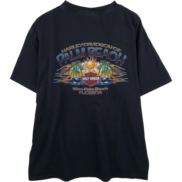 00'S Harley-Davidson Motorcycle Bike T-shirt Made in USA Men's XL cotton black type Vintage Second Hand