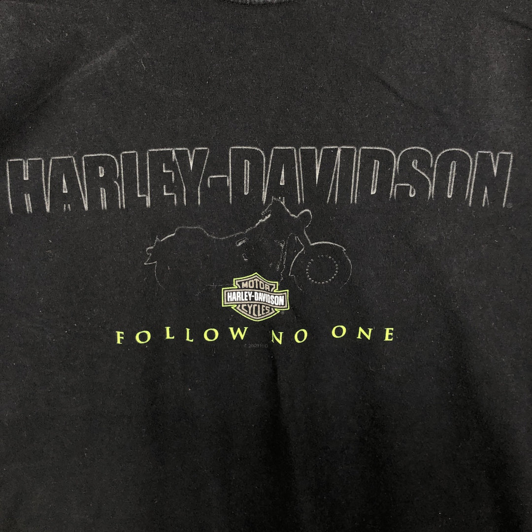 00'S Harley-Davidson Motorcycle Bike T-shirt Made in USA Men's XL cotton black type Vintage Second Hand