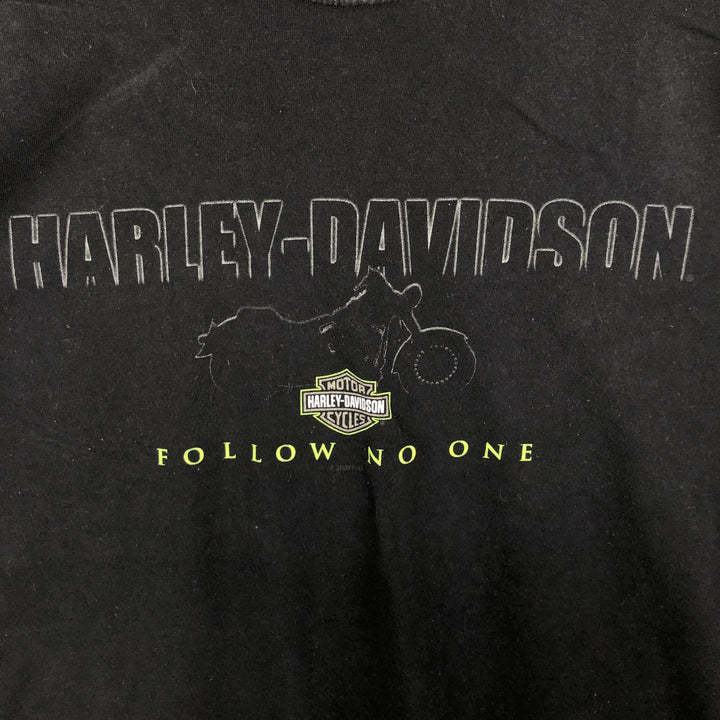 00'S Harley-Davidson Motorcycle Bike T-shirt Made in USA Men's XL cotton black type Vintage Second Hand